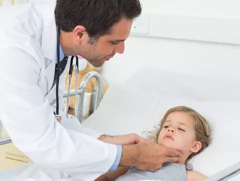 Diagnostic method for palatine tonsil and pharyngeal tonsil hypertrophy and the age of the child