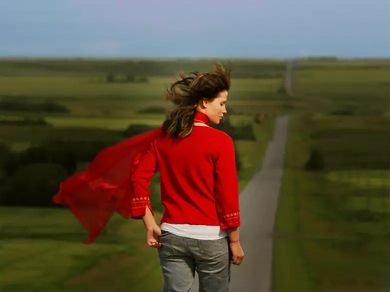 Golden thoughts of a woman after a break-up