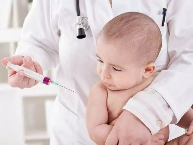 Infant's first vaccinations