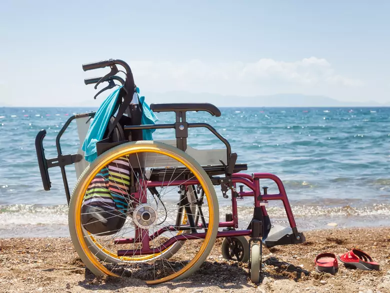 Person with a disability on holiday